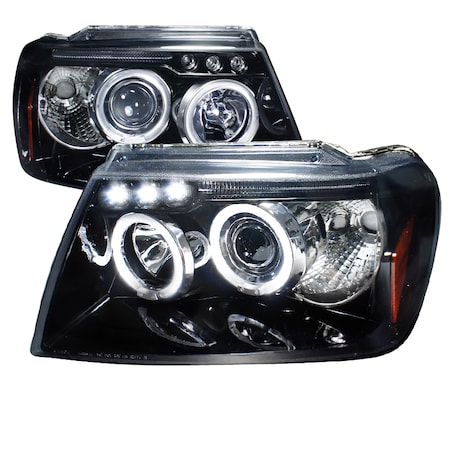 Spec-D Tuning 99-04 Jeep Grand Cherokee Halo LED Projector Headlight 2LHP-GKEE99G-TM